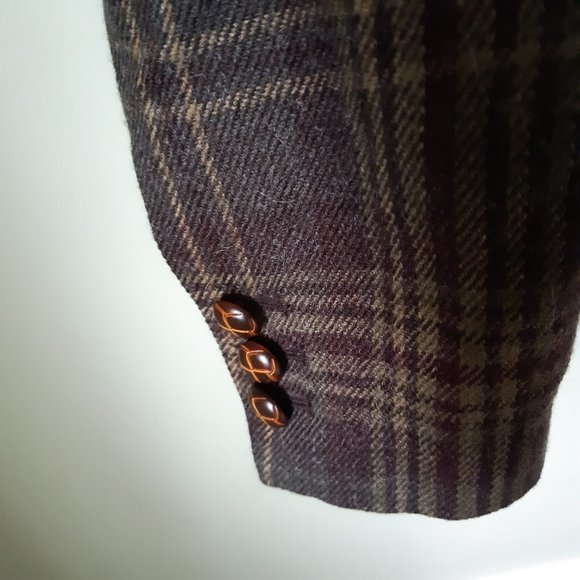 Haggar Tartan Blazer Women's Size 10 With Shoulder Pads - Picture 10 of 16